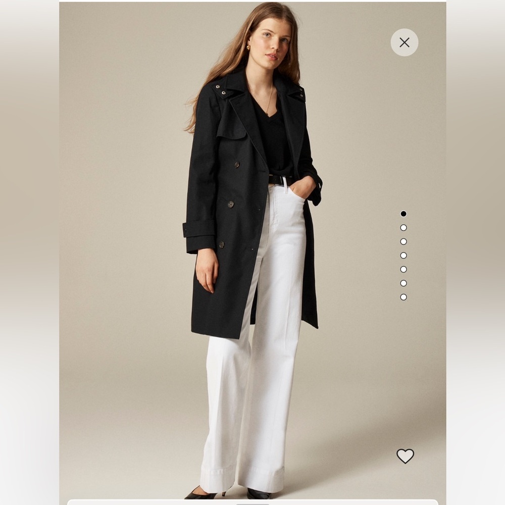 J.Crew | Icon trench coat with hood | Black | Size 8P